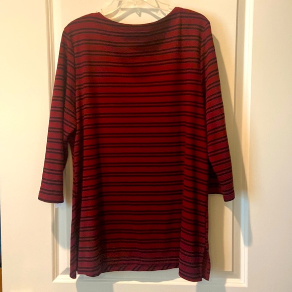 Karen Scott Asymmetrical Stripe Tunic - Picture 2 of 4